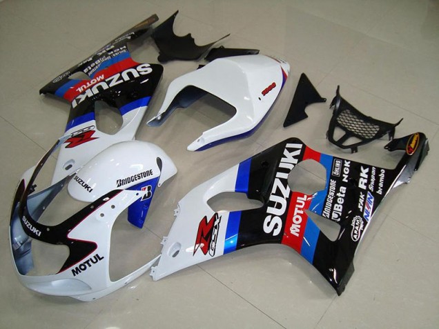 2000-2002 Black White Blue Suzuki GSXR 1000 Fairings