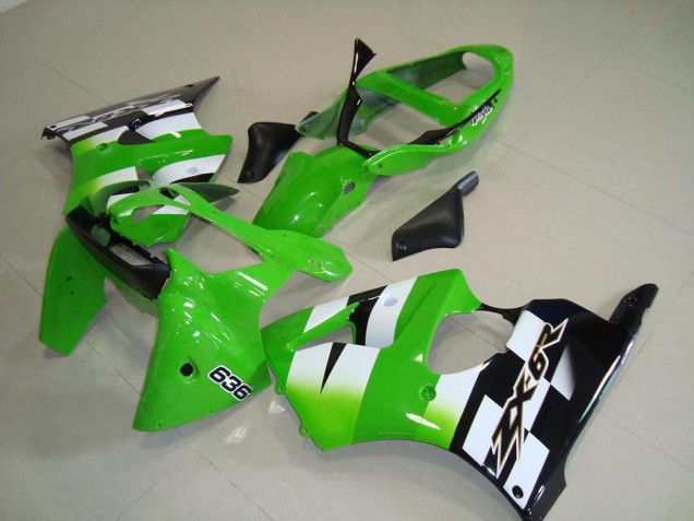 2000-2002 Green Black Kawasaki Ninja ZX6R Fairing Kits