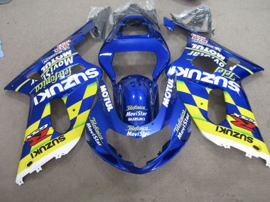 2001-2003 Blue Yellow White Motul Movistar Suzuki GSXR600 Fairings