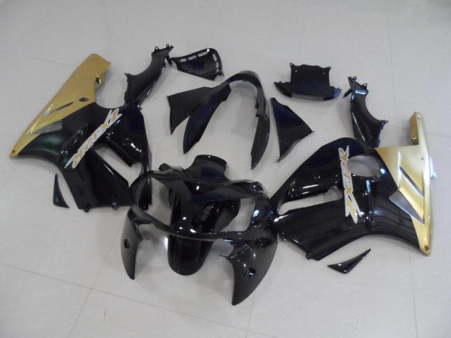 2002-2005 Black and Gold Kawasaki Ninja ZX12R Fairings