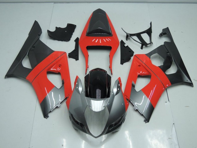 2003-2004 Red and Grey Suzuki GSXR 1000 Fairings