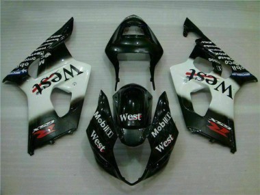 2003-2004 White Black Suzuki GSXR 1000 Abs Fairing Kit