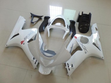 2003-2004 White with Silver Decals Kawasaki Ninja ZX6R Fairings