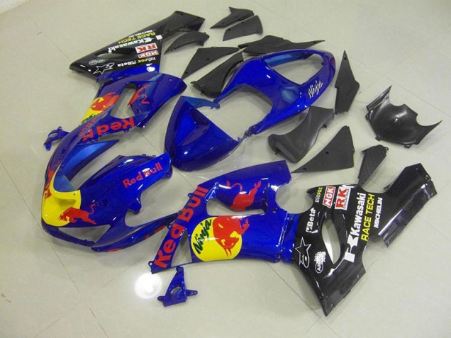 2005-2006 Blue Red Bull Kawasaki Ninja ZX6R Fairings