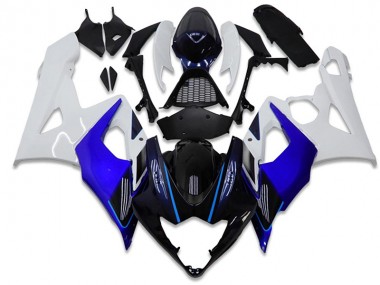 2005-2006 Blue White Suzuki GSXR 1000 Plastics Fairing Kits