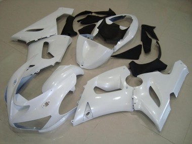 2005-2006 Dark Pearl White Kawasaki Ninja ZX6R Fairings