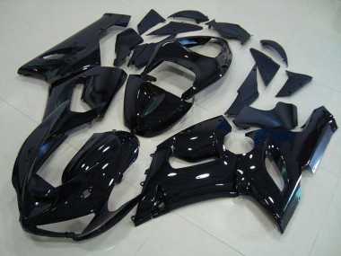 2005-2006 Glossy Black Kawasaki Ninja ZX6R Fairings & Bodywork