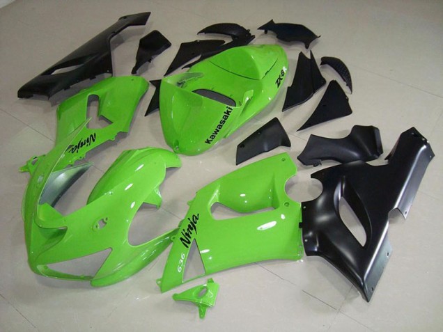 2005-2006 Lime Green Kawasaki Ninja ZX6R Fairings