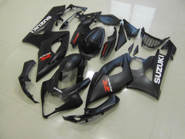 2005-2006 Matte Black with White Decals Suzuki GSXR 1000 Fairings