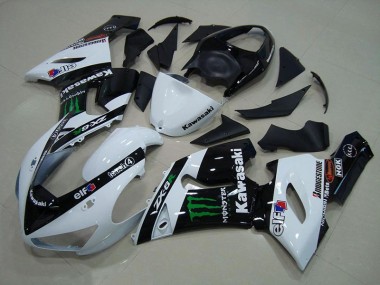 2005-2006 White Monster Kawasaki Ninja ZX6R Fairings