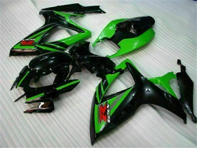 2006-2007 Black Green Suzuki GSXR 600/750 Fairings