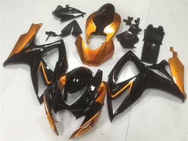 2006-2007 Black Orange Suzuki GSXR 600/750 Plastics Fairing Kits