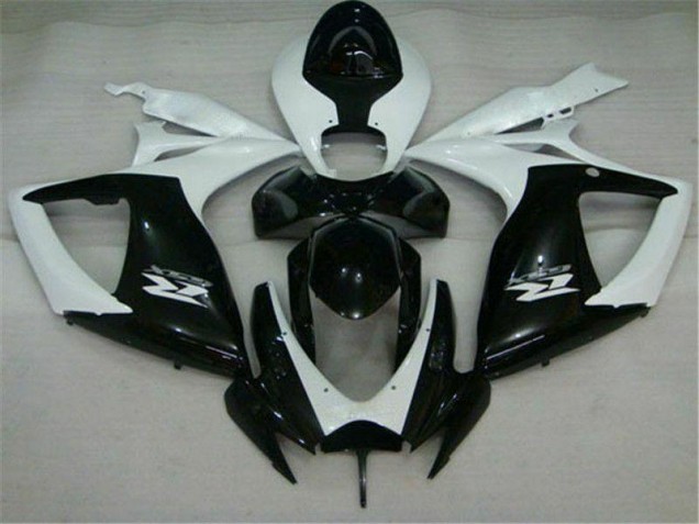 2006-2007 Black White Suzuki GSXR 600/750 Fairings