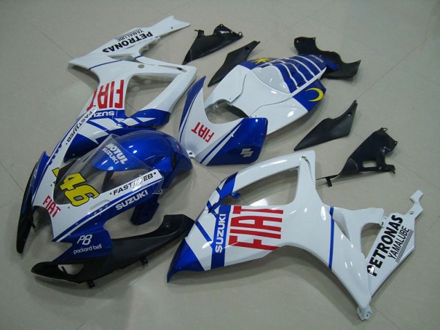 2006-2007 Blue White Fiat Suzuki GSXR750 Fairings