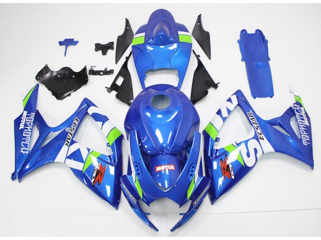 2006-2007 Blue White Suzuki GSXR 600/750 Abs Fairing Kits