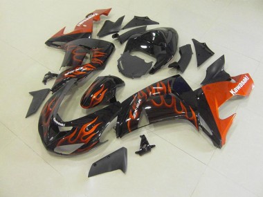 2006-2007 Orange Flame Kawasaki Ninja ZX10R Fairings