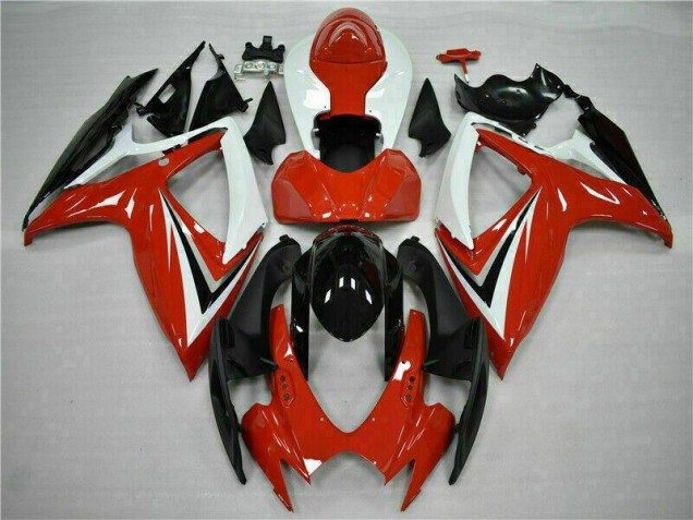 2006-2007 Red White Suzuki GSXR 600/750 Fairings