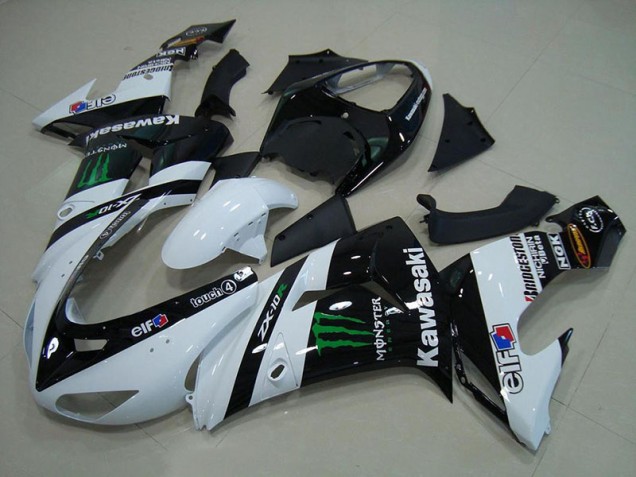 2006-2007 White Monster Kawasaki Ninja ZX10R Fairings