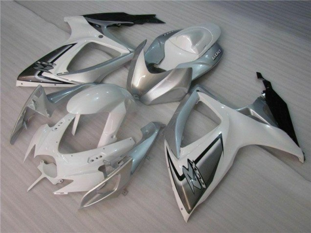 2006-2007 White Silver Suzuki GSXR 600/750 Full Fairing Kit