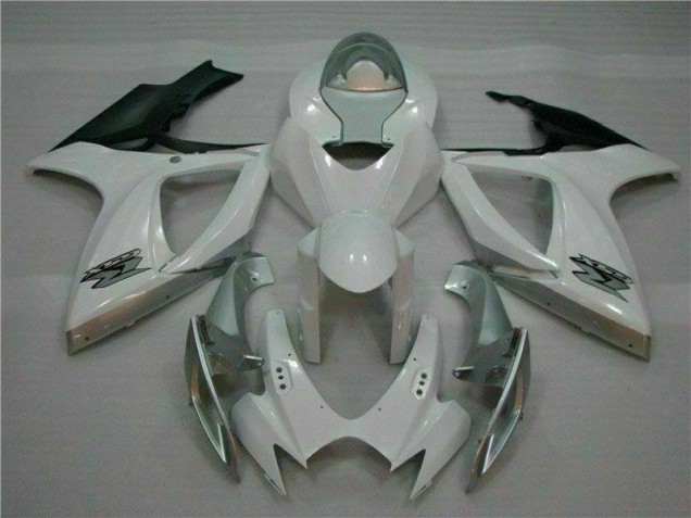 2006-2007 White Silver Suzuki GSXR 600/750 Plastics Fairing Kits