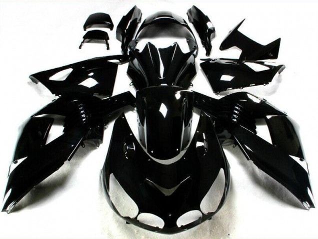 2006-2011 Glossy Black Kawasaki Ninja ZX14R Fairings