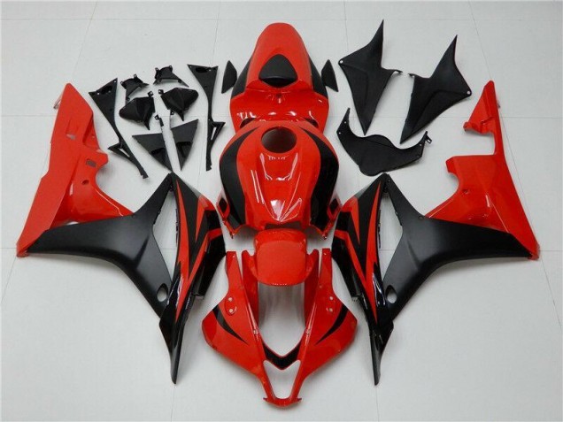 2007-2008 Black Red Honda CBR600RR Plastics Fairings