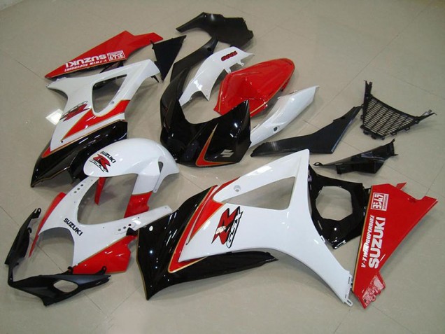 2007-2008 White Red Black Suzuki GSXR 1000 Fairings