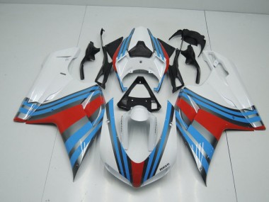 2007-2012 Blue White Red Ducati 848 1098 1198 Fairings