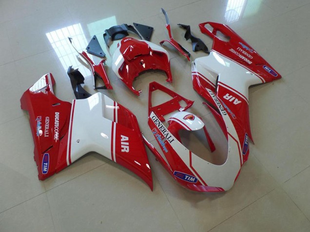 2007-2012 Red and White Air Ducati 848 1098 1198 Fairings