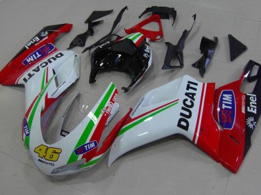 2007-2012 Red White Yellow 46 Ducati 848 1098 1198 Fairings