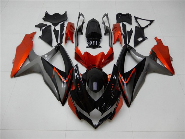 2008-2010 Black Orange Grey Suzuki GSXR 600/750 Fairings