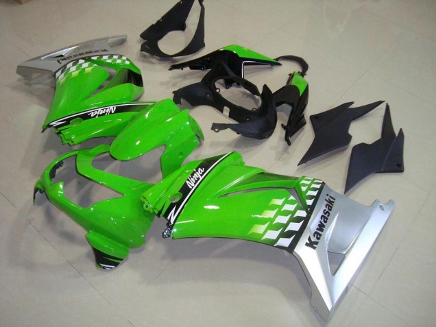 2008-2012 Green Silver Kawasaki Ninja ZX250R Fairings