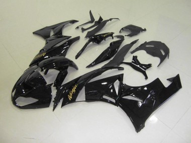 2009-2012 Black with Gold Sticker Kawasaki Ninja ZX6R Fairings