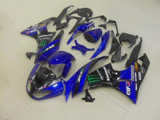 2009-2012 Blue Monster Kawasaki Ninja ZX6R Fairings