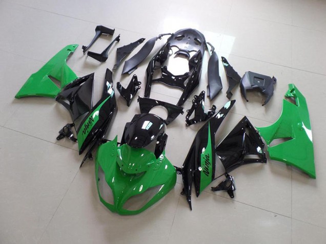 2009-2012 Green and Black Kawasaki Ninja ZX6R Fairings