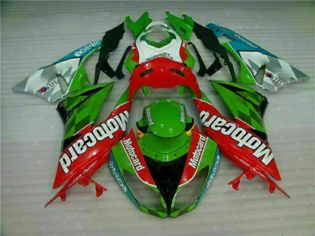 2009-2012 Red Green Motocard Kawasaki Ninja ZX6R Fairings