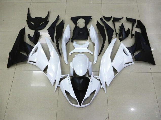 2009-2012 White Kawasaki Ninja ZX6R Fairings