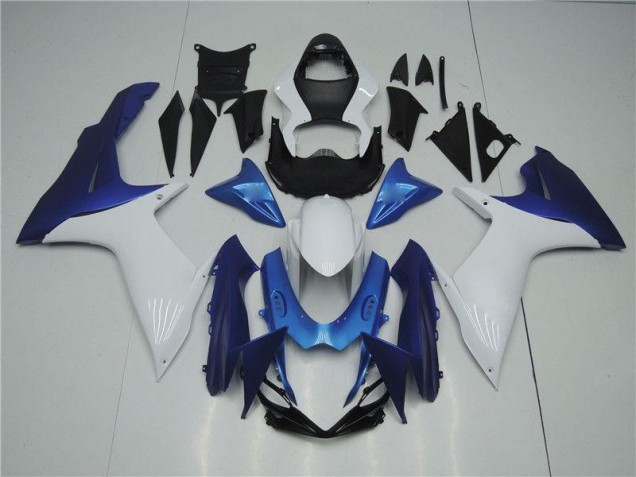 2011-2020 White Blue Suzuki GSXR 600/750 Fairings