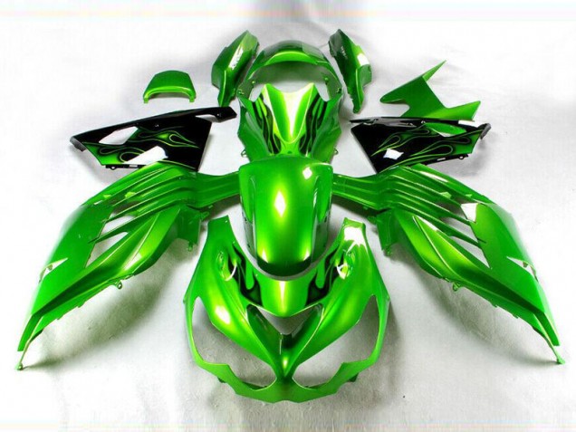 2012-2019 Green Black Kawasaki Ninja ZX14R Fairings