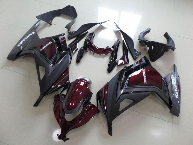 2013-2016 Dark Red and Grey Kawasaki Ninja ZX300R Fairings