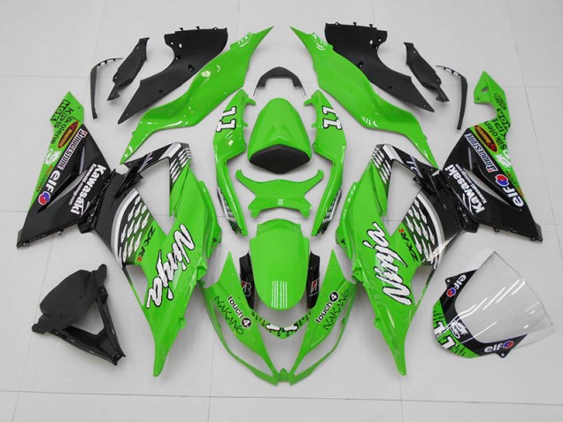 2013-2018 Green Black 11 Kawasaki Ninja ZX6R Fairings