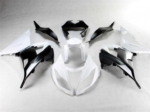 2013-2018 White Black Kawasaki Ninja ZX6R Injection Fairing Kit